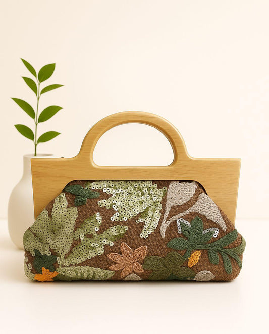 Handcrafted Wooden Box Clutch