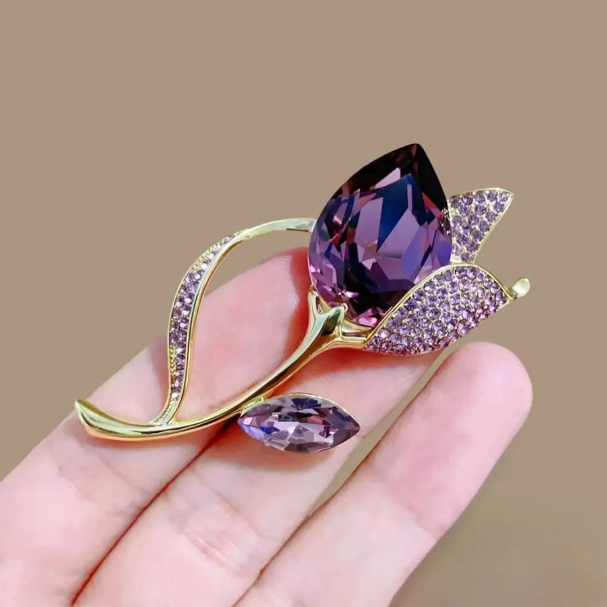 Purple Flower Unisex Brooch Pin