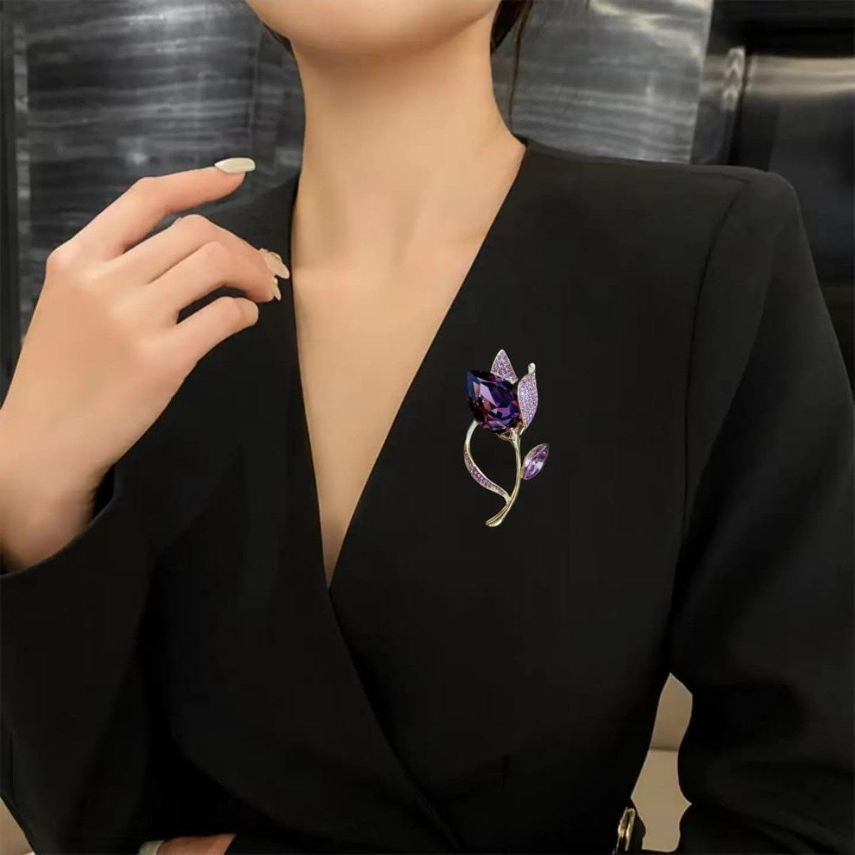 Purple Flower Unisex Brooch Pin
