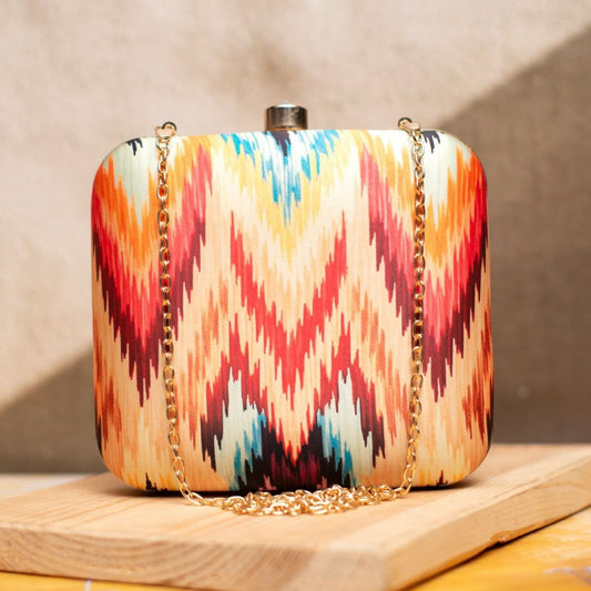 Ikkat Clutch Bag for Women