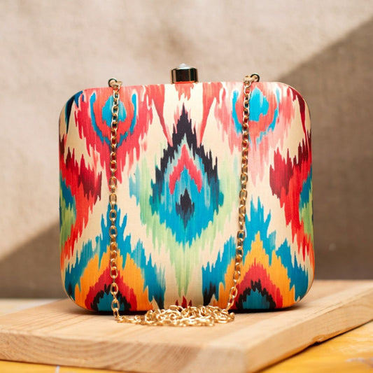Ikkat Clutch Bag for Women