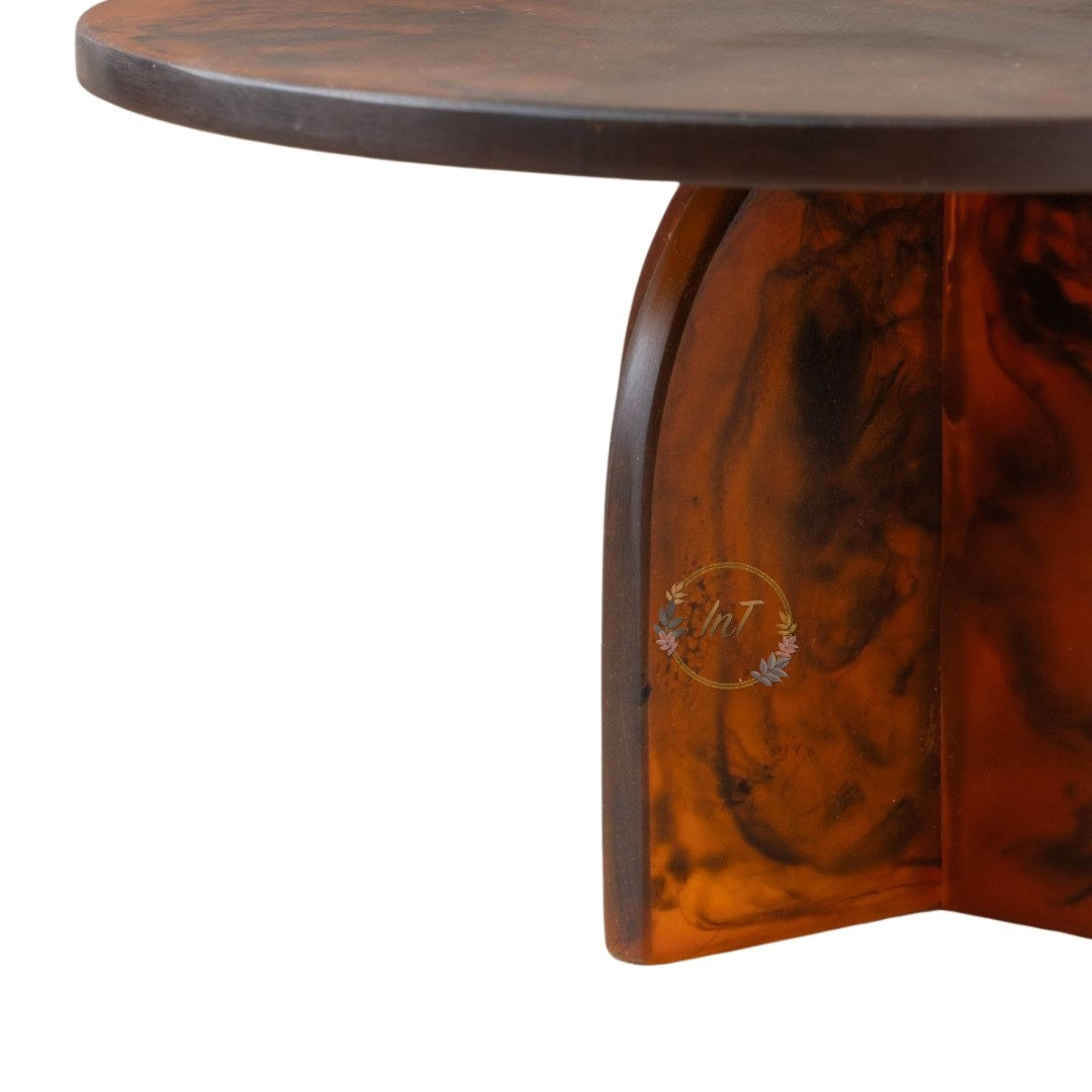 Luxury Amber Resin Cake Stand – Modern Round Base for Elegant Dessert Display