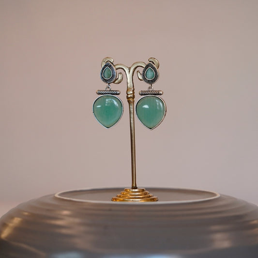 Teardrop Mint Green  Stud Earrings – Modern Imitation Jewelry for Women