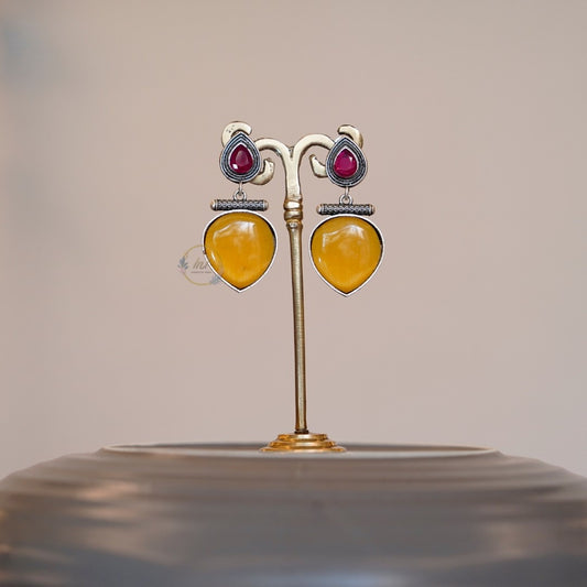 Teardrop Yellow - Ruby Stud Earrings – Modern Imitation Jewelry for Women