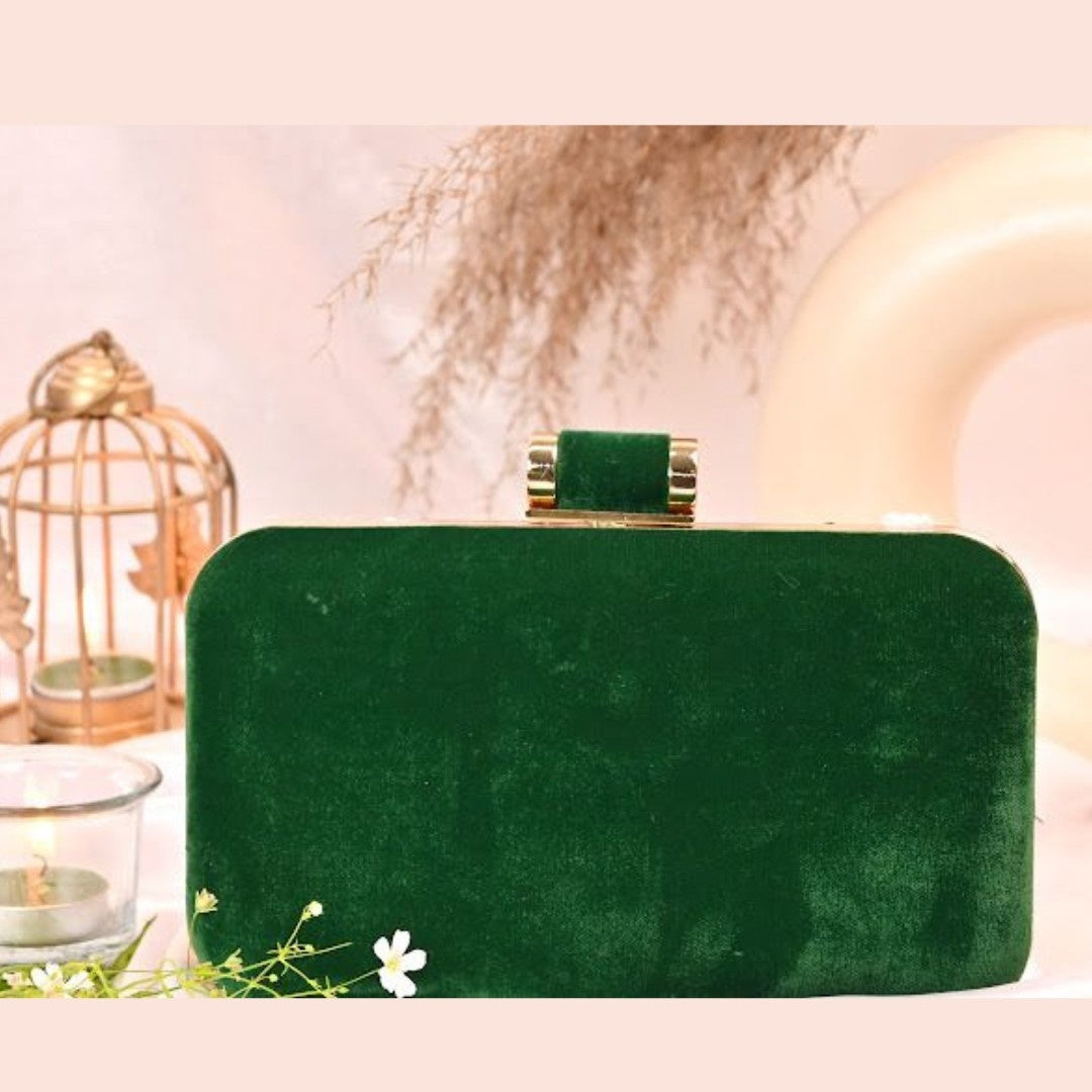 Customised Embroidery Velvet Women Clutch Bag