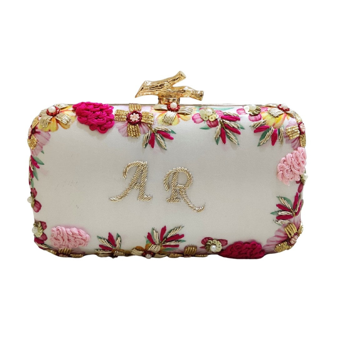Customised Embroidery Name Women Party Clutch Bag