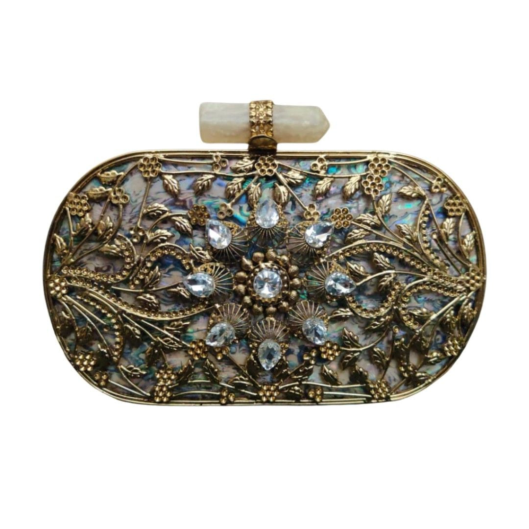 Brass Mother of pearl Clutch