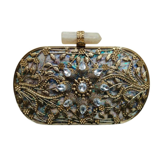 Brass Mother of pearl Clutch