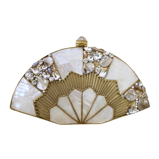 Brass Fan Clutch Bag for Women