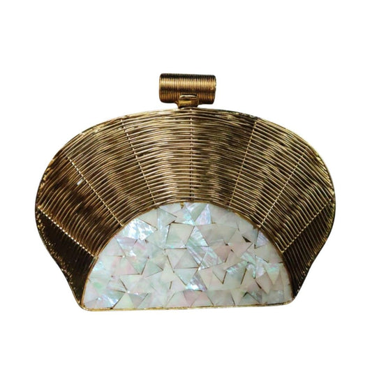 Brass Mother of pearl Clutch