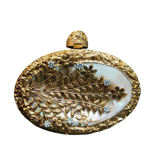 Brass Mother of Pearl Designer Clutch