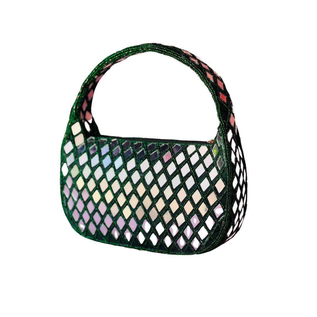 Mirror Embellished Evening Party Handbag