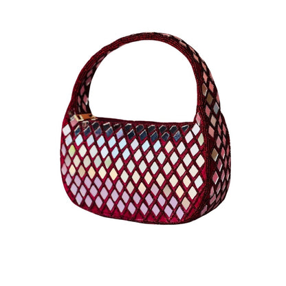 Mirror Embellished Evening Party Handbag
