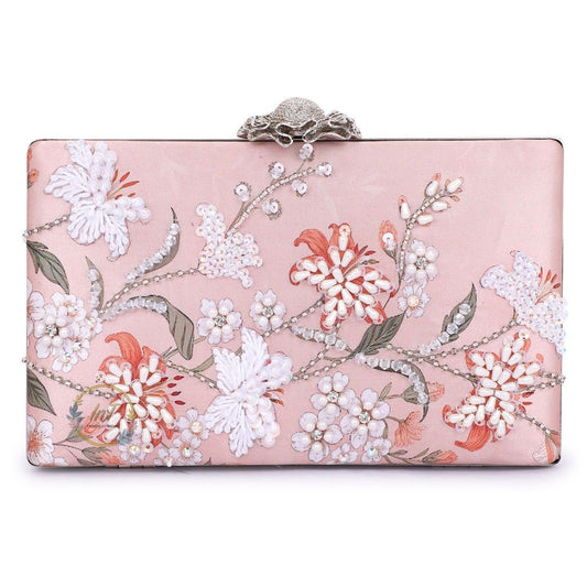 Printed Floral Embroidery Party Clutch Bag for Women