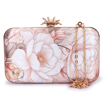 Printed Floral Embroidery Party Clutch Bag for Women