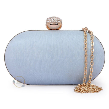 Customised Name Bridal Powder Blue Box Clutch