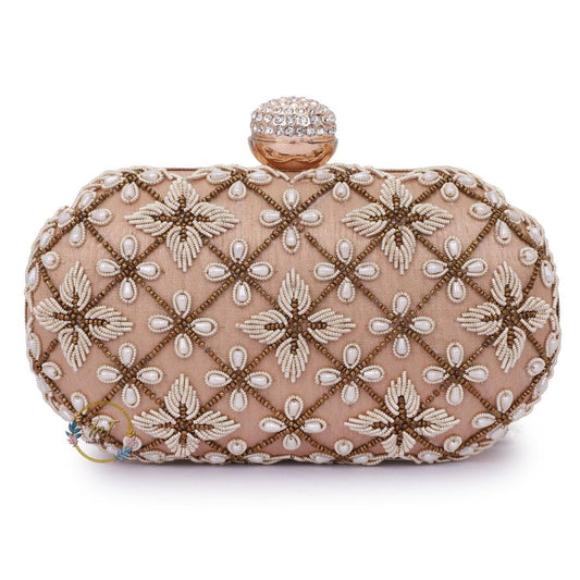 Customised Name Bridal Golden Box Clutch