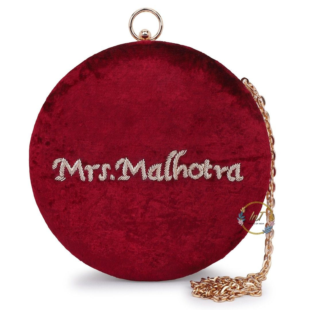 Embroidered Customised Clutch Bag for Women