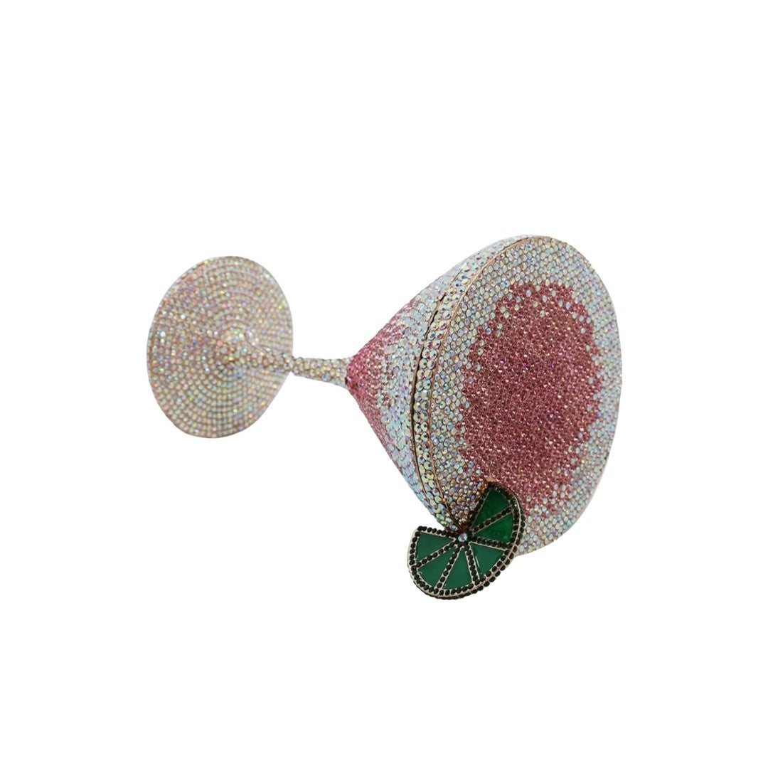 Martini Glass Rhinestone Crystal Clutch