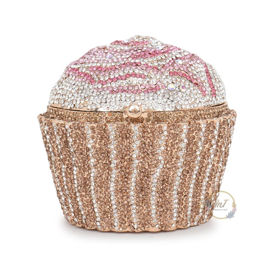 Cupcake Crystal Rhinestone Party Clutch Bag