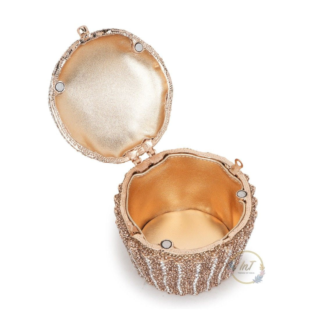 Cupcake Crystal Rhinestone Party Clutch Bag