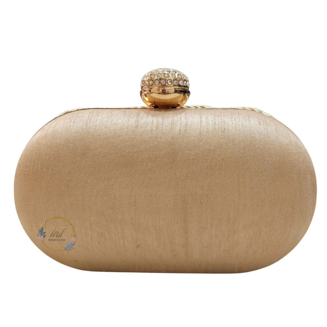 Customised Name Bridal Golden Box Clutch