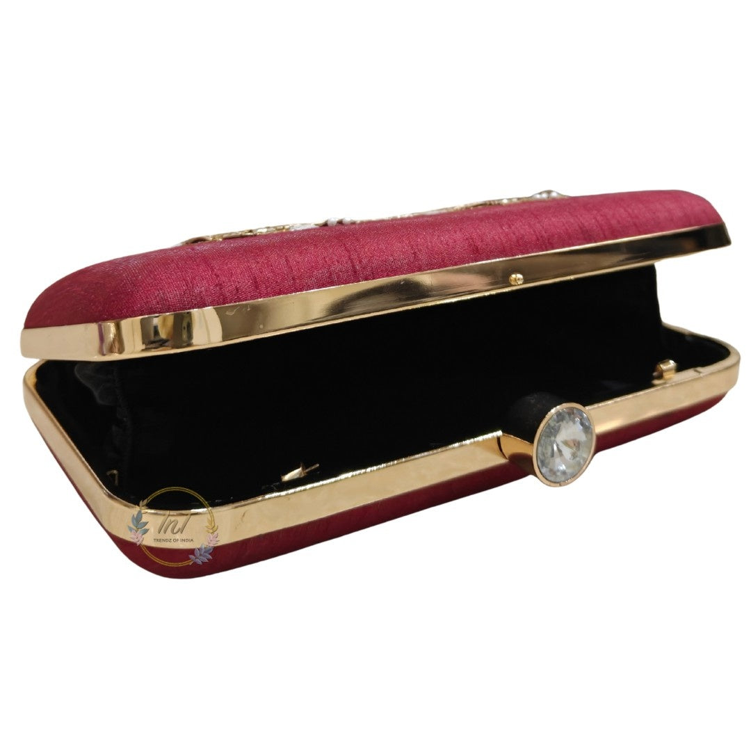 Customised Name Bridal Golden Box Clutch