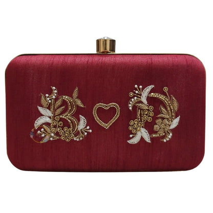 Customised Name Bridal Golden Box Clutch