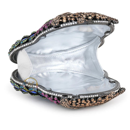 Owl Crystal Rhinestone Evening Party Clutch Bag