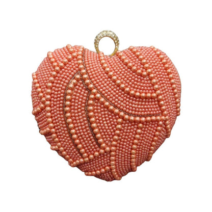 Designer Embroidered Valentine Heart Clutch Bag