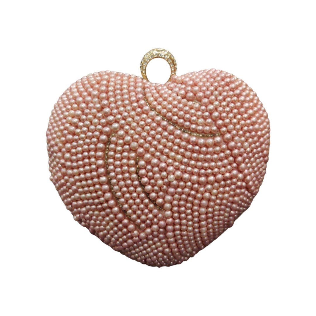 Designer Embroidered Valentine Heart Clutch Bag