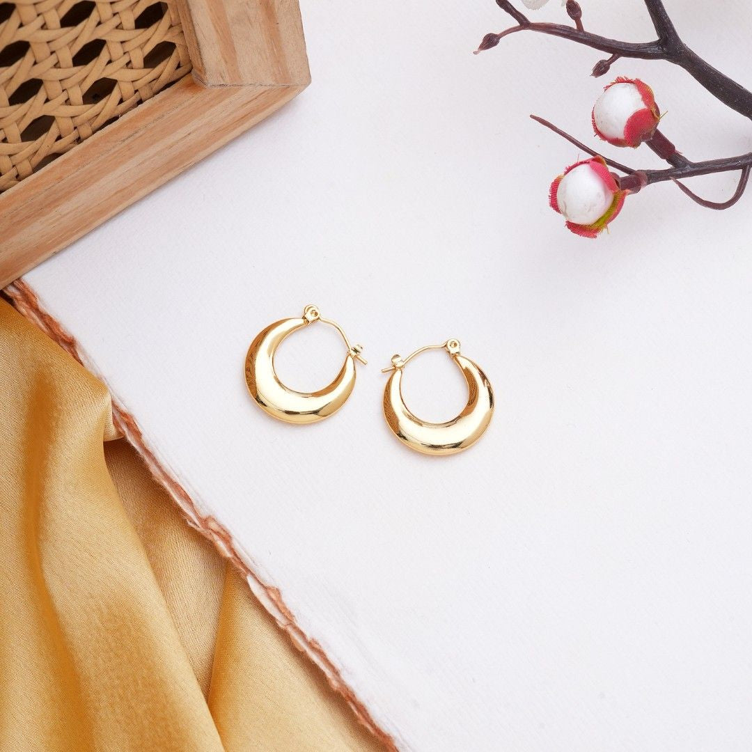 Gold Plated Korean Hoop Earrings