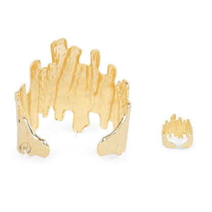 Gold Korean Bracelet with ring for Women