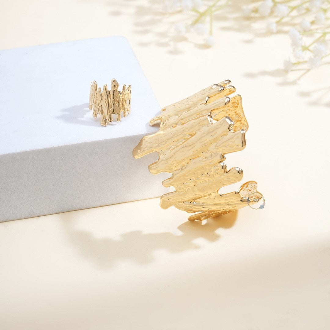 Gold Korean Bracelet with ring for Women