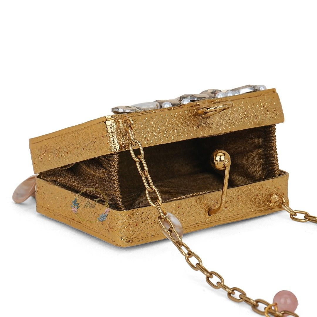 Gold Metallic Mini Party Clutch