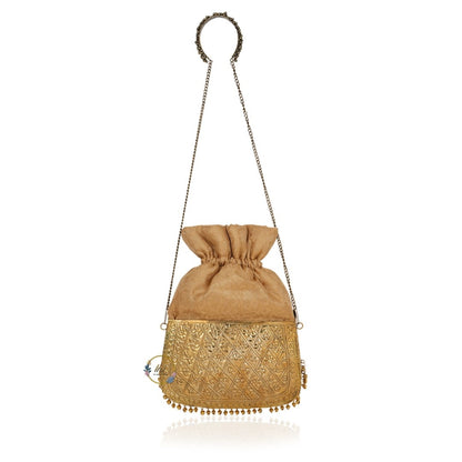Vintage Gold Brass Metal Party Clutch Bag