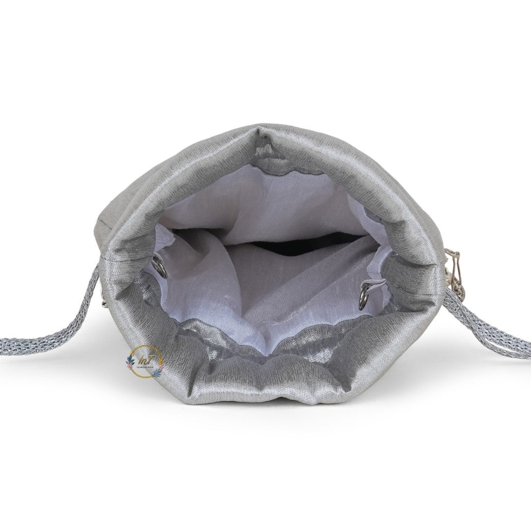 Vintage Silver Brass Metal Party Clutch Bag