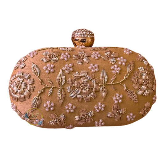 Golden Embroidery Party Clutch Bag for Women