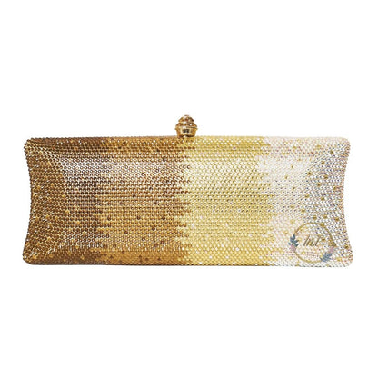 Golden Rhinestone Party Clutch Bag for Women