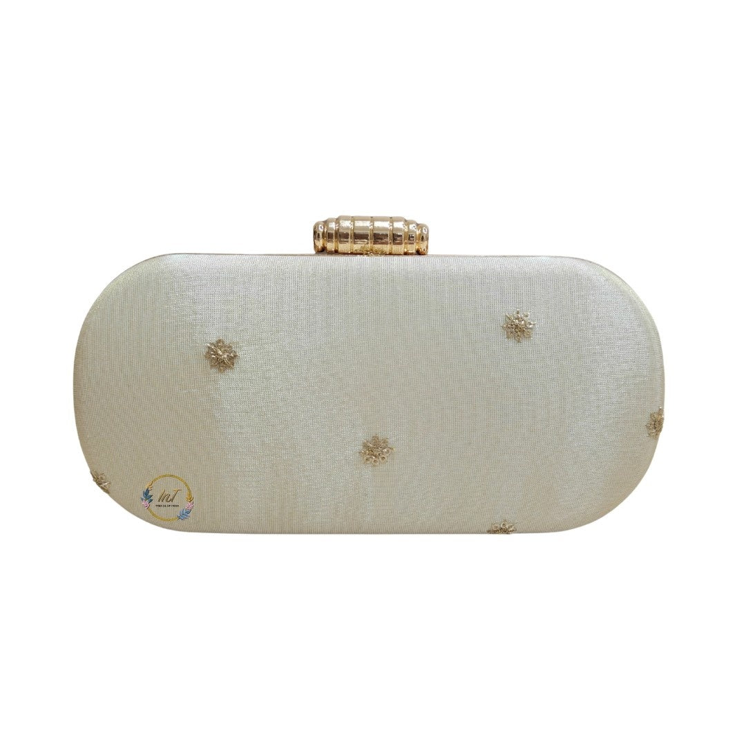 Cream Party Clutch Bag for Women