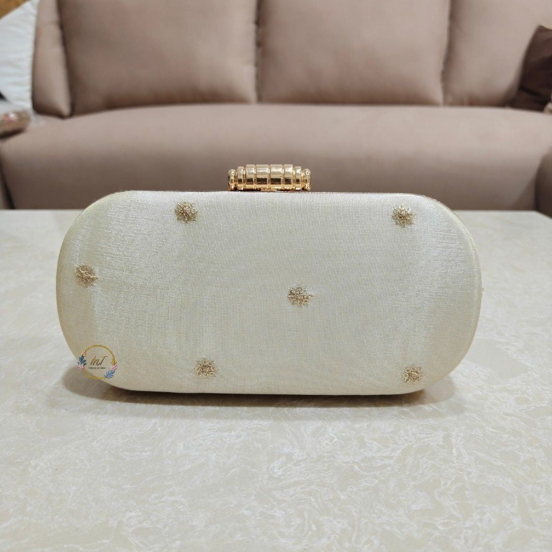 Cream Party Clutch Bag for Women