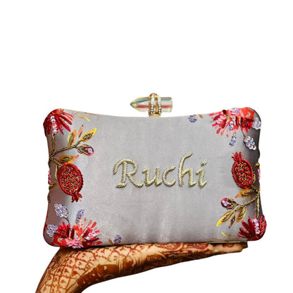 Customised Embroidery Name Women Party Clutch Bag
