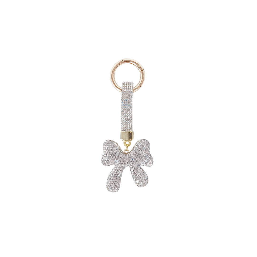 Silver Bow Bag Charm