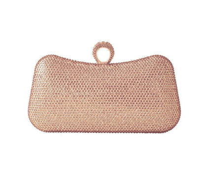 Rose Gold Crystal Rhinestone Party Clutch Bag