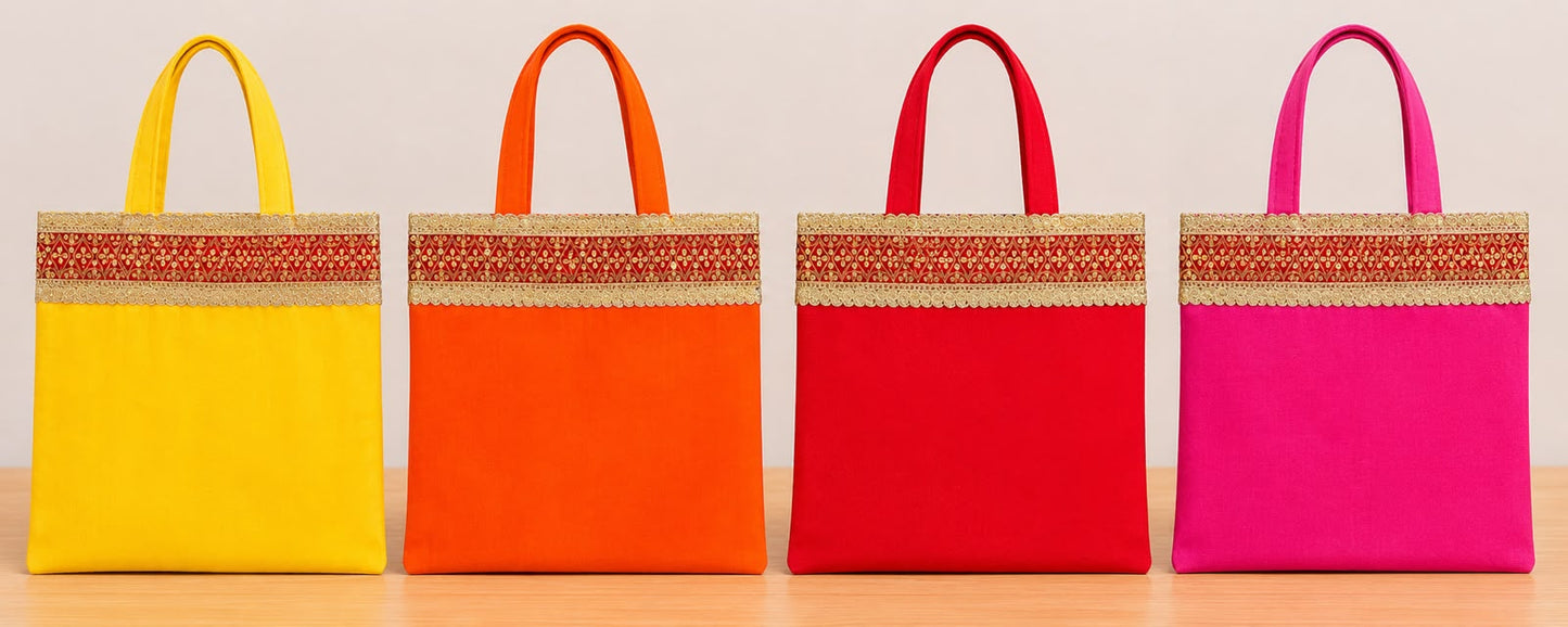 Silk Bags with Border (Pack of 10 )
