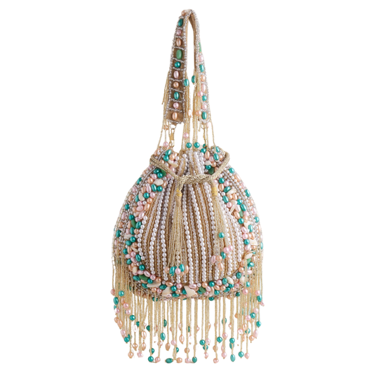 Mutlicolor Bead Embroidered Potli Bag for Traditional Wear