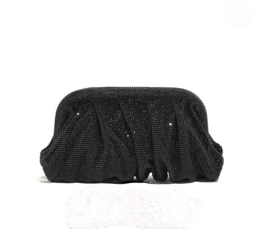 Black Pouch Rhinestone Party Clutch Bag