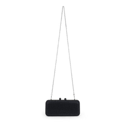 Black Rhinestone Party Clutch Bag for Women