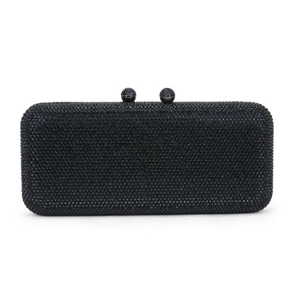 Black Rhinestone Party Clutch Bag for Women
