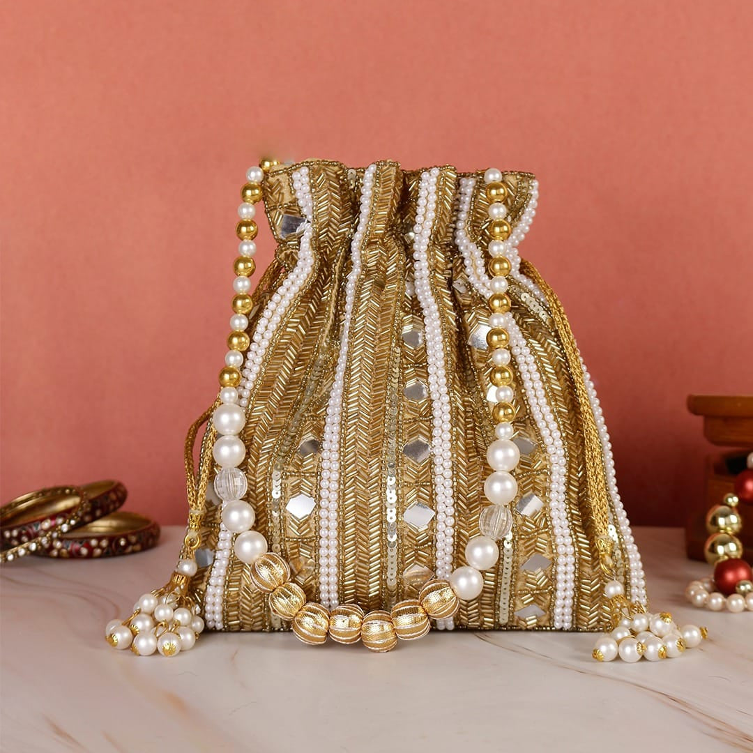 Bead Embroidered Party Potli Bag